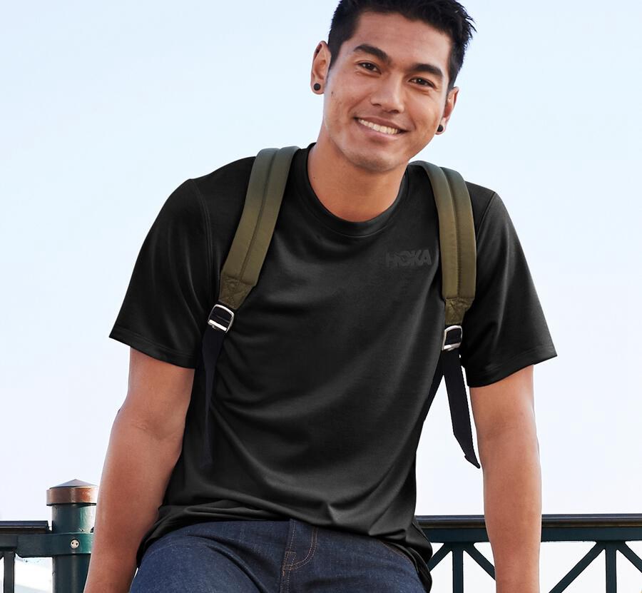 Hoka One One Mens Tee - Lifestyle - Black - XVRF24305
